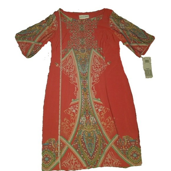 Chelsea Suite Coral Tunic Dress Size 8 - Picture 6 of 8